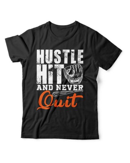 Motivational Hustle Sports Black T-Shirt for Athletes