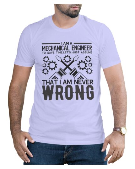 Funny Confident Engineer T-Shirt in Lavender Shade