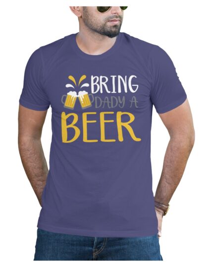 Men's Indigo Blue Casual Half Sleeve Round Neck T-Shirt with Playful Quote Design