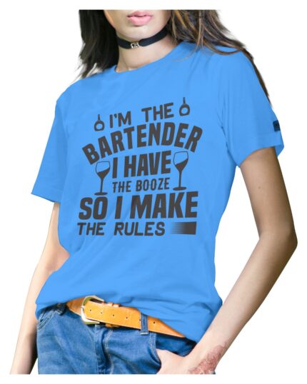 Blue T-Shirt for Fun Bartender Women Who Want to Stand Out