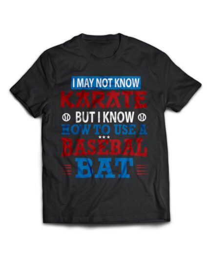 Funny Baseball and Karate T-Shirt for Men