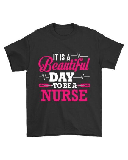 Proud to Be a Nurse Black Cotton T-Shirt for Medical Staff