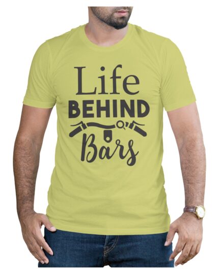 Light Green Cotton T-Shirt for Cycle Lovers Who Enjoy Life Behind the Handlebar
