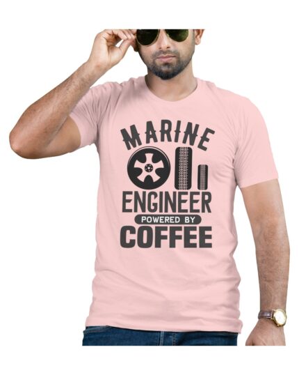 Light Pink Cotton T-Shirt for Marine Engineers to Wear Daily Comfortably