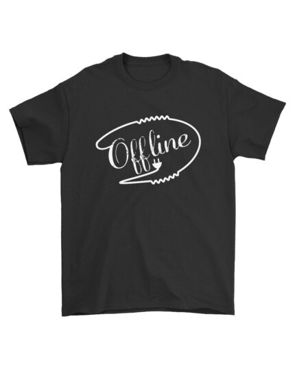 Black Cotton T-Shirt with Offline Vibes for a Relaxing Day