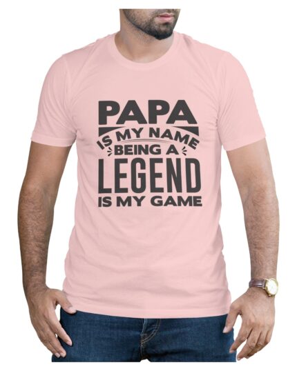 Light Pink Cotton T-Shirt to Show Papa is a Legend