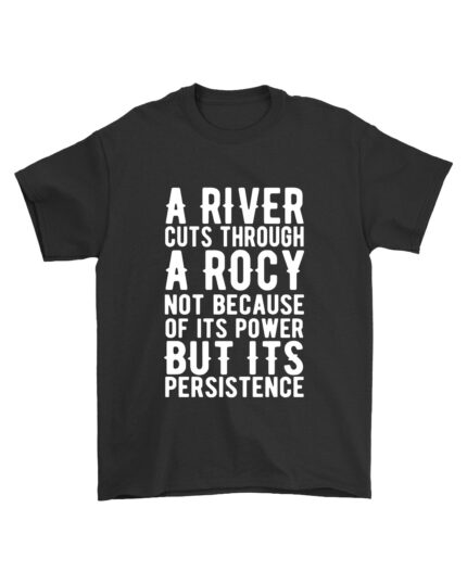 Motivational Black Cotton T-Shirt with Life Lesson Quote