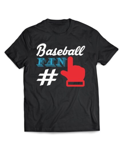 Black T-Shirt for Baseball Fans Cotton Round Neck Half Sleeve Tee with Sporty Graphic Everyday Casual Wear
