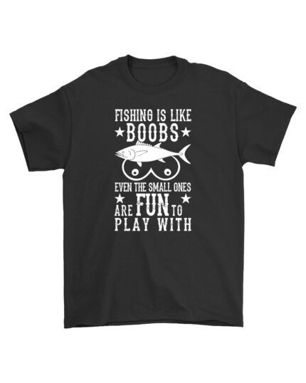Fishing Joke T-Shirt for Men Black Cotton Casual Fun Wear Gift Idea